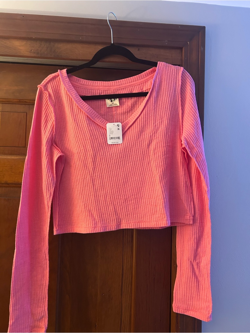 NWT We The Free Thermal Cropped V-Neck